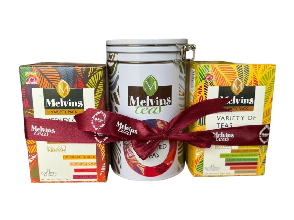 Medley of Infusion , Variety of Teas, Melvins Tea Cannister